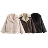 Winter Women's Black Faux Leather Jacket Warm Streetwear Outwear Solid Elegant Warmth PU Coat for Ladies Jackets Coat Tops