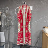 Red National Style Printting Pleated Women's Long Robe Chic Temperament Cardigan Trench Coat 2DB3930