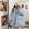 Winter Short Jacket Woman Parkas Thick Warm Spliced Hooded Parka Oversized Korean Loose Cotton Padded Outerwear