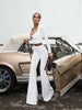 Long Sleeve U Neck Solid Women Sets 2-Pieces(Tops+Pants) Sheath Sexy Club Suits Fitness Casual Female Elegant