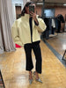 Beige Croc Leather Cropped Jacket Y2k Stand Collar Long Sleeve Wide Cuff Oversize Coat Autumn Street Daily Casual Outerwear