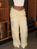Furry Casual Straight Pants Women Y2K Simple Autumn Basic Wild Streetwear Sweatpants Skinny Hipster Trousers