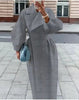 Winter Coat For Women Solid Loose Lapel Double Breasted Trench Vintage Long Sleeve Jackets Warm Thick Woman Coats
