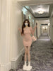 Y2K Knitted Mini Dress Women Streetwear Sexy Off Shoulder Sweater A Line Dresses Christmas Party Korean Bodycon Vestidos