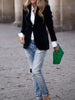 Women's Gold Velvet Blazer, Office Lady Spring Autumn Foreign Atmosphere, Red Blazers Suit, OL Professional Wear