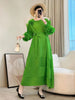 Bandage Dresses Three Dimensional Flower Splicing Design Women's Pleated Dress Chic Cloth