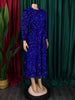 Vintage Sequin Women Church Swing Dresses Long Sleeve O-Neck High Waist Elegant Glitter Banquet Party Evening Dress