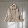 Autumn Women Stand Collar Woolen Jacket Single Breasted Long Sleeve Female Coat Chic Street Office Short Outerwears
