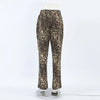 Vintage Leopard Print Denim Jean Women Y2K Casual High Waist Straight Pencil Long Pants Harajuku Streetwear Chic Female Trousers