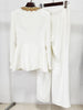 High Street Designer Suit Women Gold Beaded Sequins Zipper Long Sleeve Jacket Pants Suit 2pcs Set