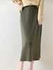 100% Merino Wool Skirt Women's Elastic Waist Cashmere Striped Skirts Office Lady Knitted Simple Dress Thickening Autumn Winter