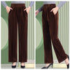 Autumn Winter Middle Aged Women Corduroy Pants Elastic High Waist Casual Straight Pants Large Size Loose Thick Mother Trousers