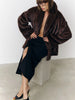 Mixed Color Lapel Collar Woman Long Coat Elegant Full Sleeve Loose Overcoat Winter Lady High Street Faux Fur Jacket