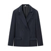 Woman Spring Street Style Solid Pockets Long Sleeves Double Breasted Blazers Female Turn-Down Collar Coats