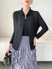 Yellow Pleated Women's Elastic Slim Cardigan Coat Autumn Outerwear Stand Collar Jacket 2DB3894