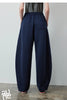 Women's Soft Cotton Curved Leg Long Pants Fall High Waist Drawstring Loose Wide Leg Pear Shape Friendly
