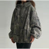 Camouflage Printed Pant Set Women's Hooded Zipper Pockets Coats High-waist Wide-leg Trousers Autumn Outfit