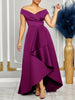 Off Shoulder Evening Dress Women Solid Maxi Long Dresses With Sleeves Wedding Bridesmaid Elegant Party Dresses Woman
