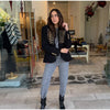 Lady Black Short Napoleon Style Jacket Elegant Stand Collar Full Sleeve Single Breasted Cropped Coats Women Daily Street Coat