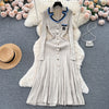 Autumn Winter Wear Dress Women Polo Single Breasted Pocket Design Bodycon Knitting Temperament Sweater Long Dresses