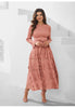 Pleated Socialite Shell Flower Dress Spring Original Lace-up Pleated Long Dresses for Women Clothing