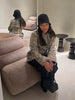 Retro Leopard Print Faux Fur Short Jacket Chic Lapel Collar Single Button Long Sleeve Coat Autumn Daily Lady Casual Streetwear