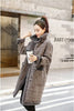 Autumn Winter Plaid Cotton Jacket Women's Warm Temperament Polo Collar Wool Coat Female Long Parkas Overcoat