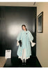 Spring Autumn Long Cute Sweet Thin Blue Trench Coat for Women Bow Lantern Sleeve Loose Casual Chic Overcoat