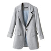 Office Lady Blazer Autumn Casual Plus Size Turn Down Collar Oversized Suit Jacket For Women Single Button Down Overcoats