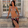 Women Chic Vacation Outfits Leopard Print Sheer Chiffon Shirt Casual Turn-down Collar Mini Dress & Detachable Scarf