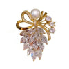 Rhinestone Flowers Imitation Pearl Brooches Women Sparkling Zircon Bowknot Brooch Pin Scarf Coat Suit Accessories Jewelry