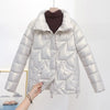Glossy Down Cotton Jackets Women Winter Parkas Female Stand Collar Casual Warm Short Puffer Jacket Snow Outwear