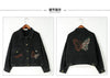 Cowboy Jacket For Women Spring Female Denim Coat Retro letter Butterfly Heavy Embroidery Loose Short DenimTop