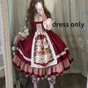 Christmas Year Kawaii Sweet Lace Ruffle Patchwork Puff Long Sleeve Lolita Dress for Women Red Princess Plaid Gown Party