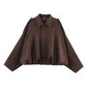 Women Bomber Jackets Suede Texture Coats Turn-down Collar Long Sleeve Loose Vintage Female Outerwear Chic Top Streetwear