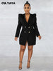 Elegant Women Blazer Women Autumn Winter Streetwear Robe Femme Blazer Style Bodycon Midi Dress Female Clothing