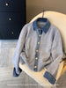 High-Quality Korean Denim Shirt Collar Stitching Fake Two-piece Sweater Women Cardigan Chic Knitted Coat Female Tops