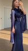 Spring Wine Red Stand Collar Long Sleeve Slim Fit Slit Long Dress Women Elegant Temperament Flowy Gown