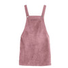 Women's Suspender Skirt Corduroy Spring and Autumn Pocket Strap Adjustable Casual Strap Short Dress