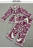 Retro Design Print Lapel Lace-Up Long-Sleeved Shirt Spring Women's Two-Piece Suit+ Elastic Waist Straight Trousers S