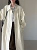 Women Coffee Brief Belted Big Size Long Trench Lapel Long Sleeve Windbreaker Tide Spring Autumn 1DJ3893