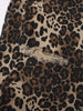 Leopard Ripped Wide Leg Jeans For Women High Waist Patchwork Button Loose Denim Pant Female Clothing