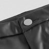 Womens casual elegant vacation solid color directional PU synthetic leather European and American pants