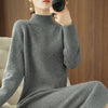 Women's Knit Sweater Dress Loose Knitted One-piece Dresses For Women Autumn Winter With Midi Korean