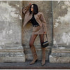 Vintage Solid Suede Skirt Two Piece Set Women Stand Collar Full Sleeve Zipper Jacket Mini Skirts Autumn Lady Streetwear