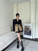 Original Design Blazer Women Loose Spliced Pocket Korean Shrug Notched Single Breasted Blazer Mujer Femal with Belt