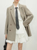 Chic Double-breasted Casual Blazer Jacket for Women Spring Loose Lazy Style Top 25FS11097