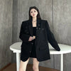 Korean High-Quality Women Blazer Autumn V-neck Loose Long Sleeve Temperament Casual Blazers Jackets Female Outerwear