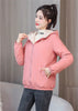 Add Velvet Padded Coat Women Winter Hooded Outerwear Ladies Warm Cotton-Padded Jacket Overcoat Short Female Top