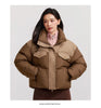 Down Jacket Women Waterproof Patchwork Oversize Stand Collar Winter Coat